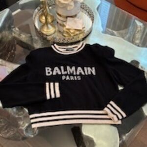 Balmain Black and White Sweater
